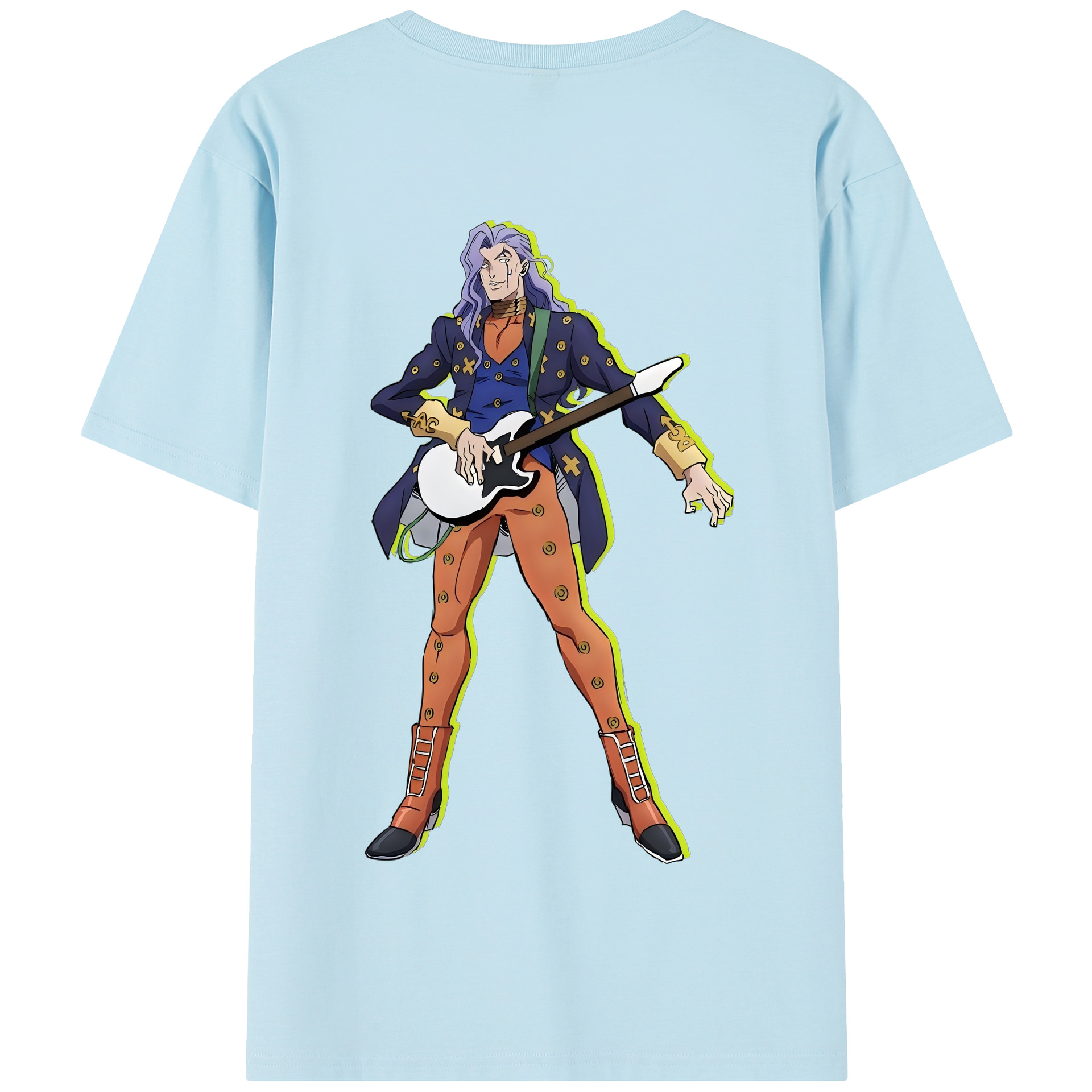 （画像用） ジョジョの奇妙な冒険 おといし あきら JoJo's Bizarre Adventure Akira Otoishi 綿100％半袖Tシャツ（背面プリント）